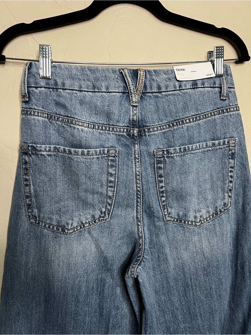 NWT Vervet Olivia High Rise Wide Leg Boho Western Denim Jeans - Picture 9 of 13